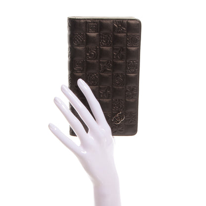 Chanel Calfskin Embossed Precious Symbols Yen Wallet Bronze 2 of 9