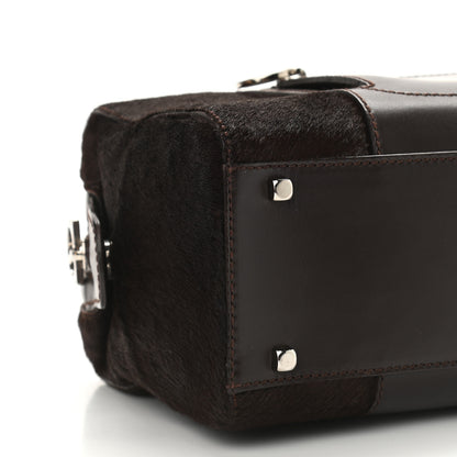 Salvatore Ferragamo Calfskin Calf Hair Mini Top Handle Bag Brown 8 of 9