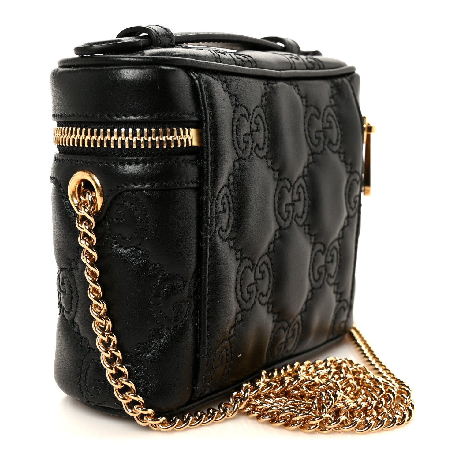 Gucci Calfskin GG Matelasse Mini Top Handle Bag Black 2 of 10