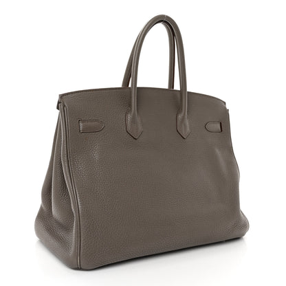 Hermes Taurillon Clemence Birkin 35 Etain 3 of 12