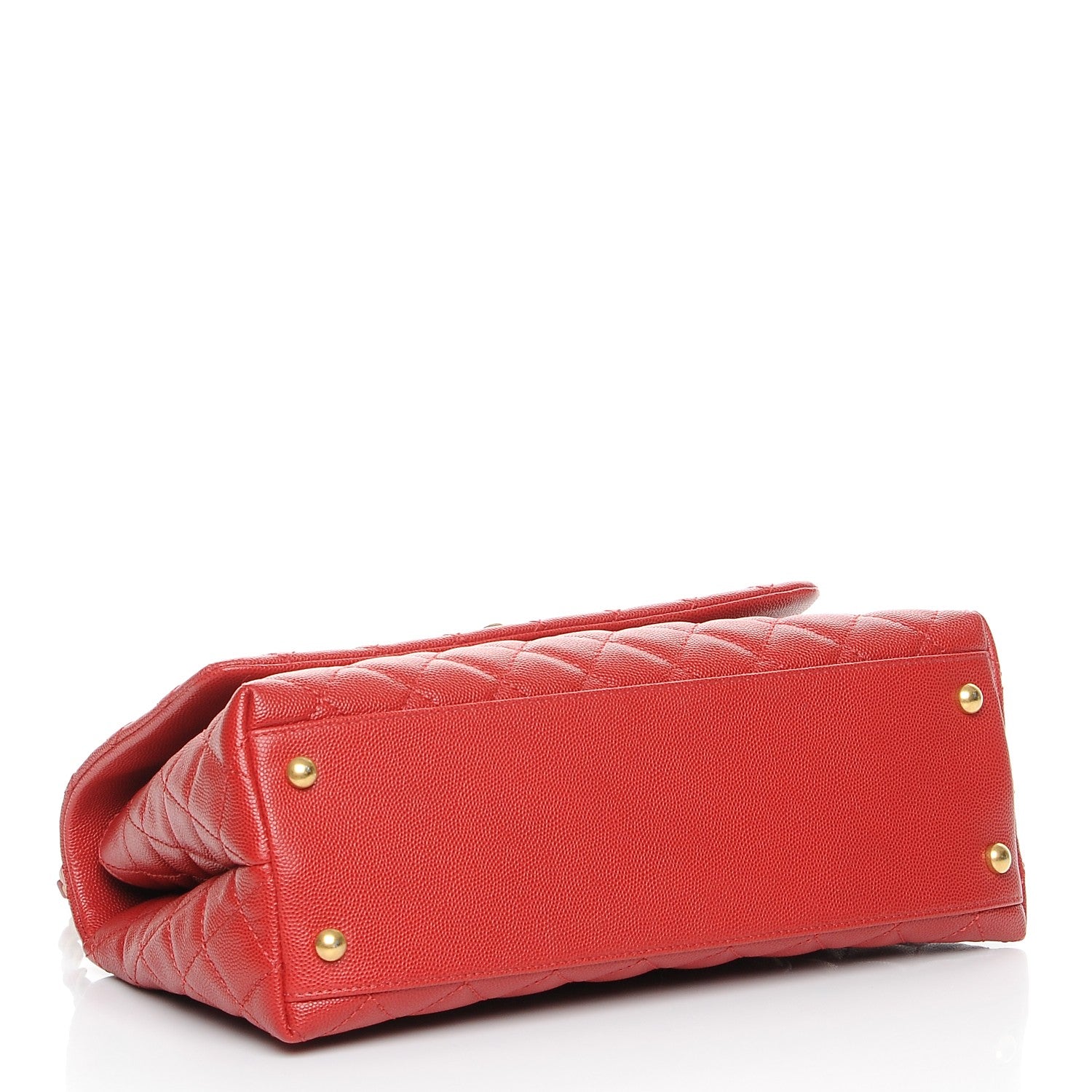 Chanel Caviar Quilted Small Coco Handle Flap Red 4 of 7