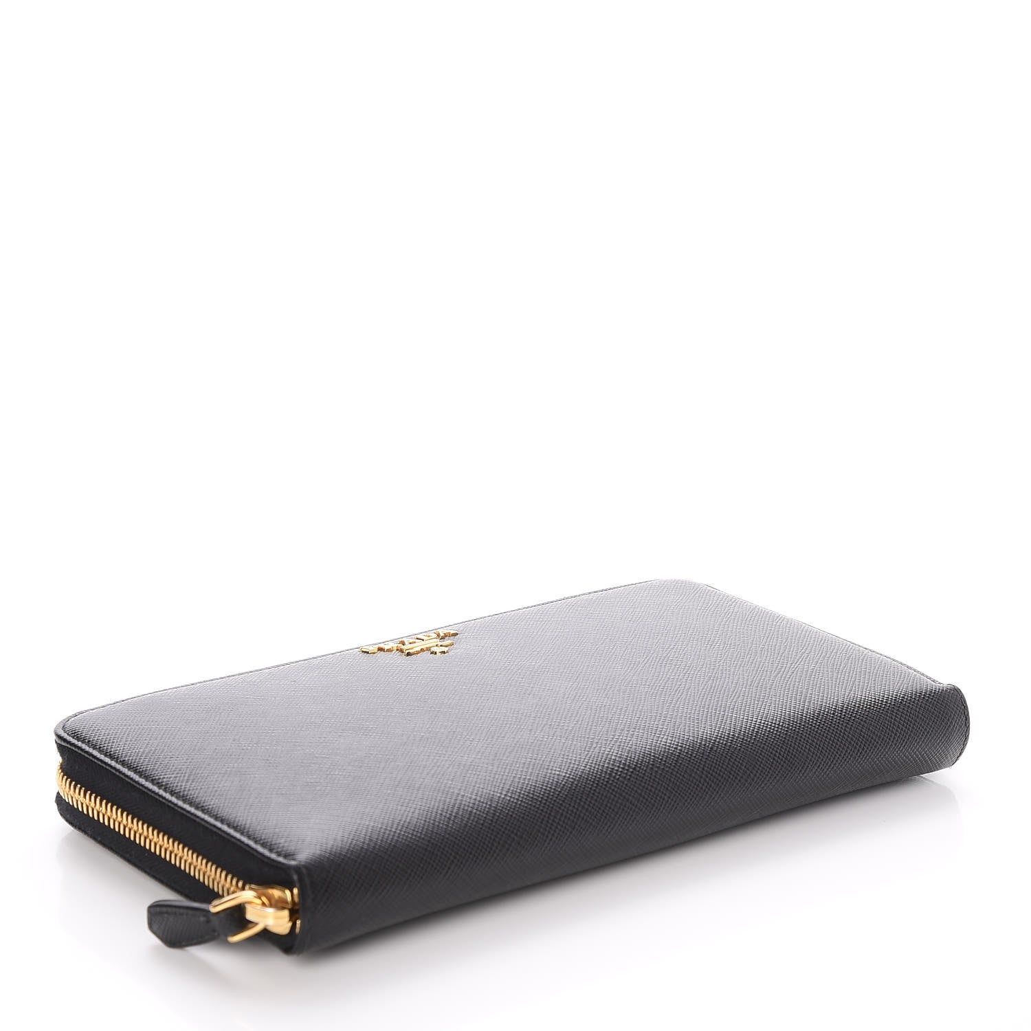 Prada Saffiano Metal Large Zip Around Travel Wallet Nero Black 4 of 8