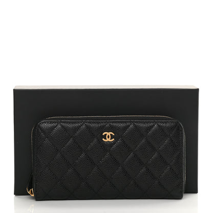 Chanel Caviar Quilted Large Gusset Zip Around Wallet Black 11 of 11