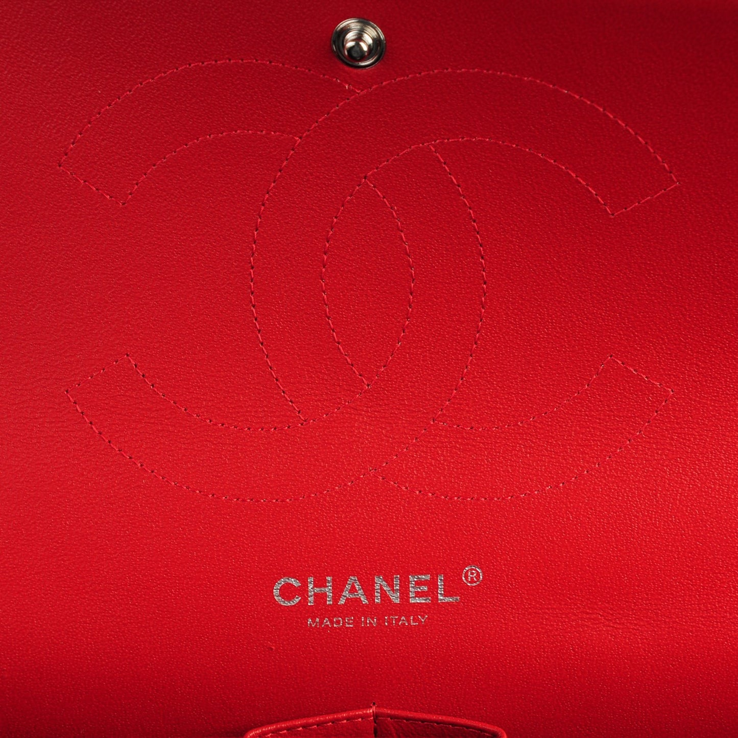 Lambskin Quilted Jumbo Double Flap Red