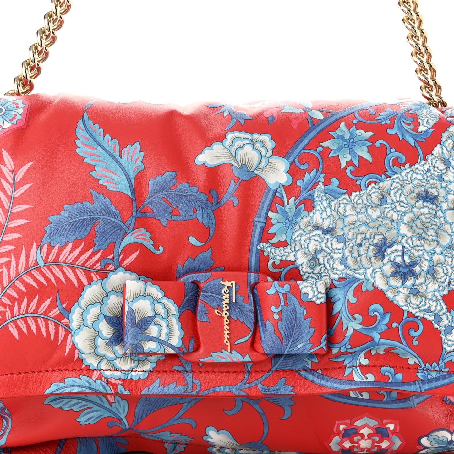Calfskin Chinese New Year Viva Bow Shoulder Bag Rosso