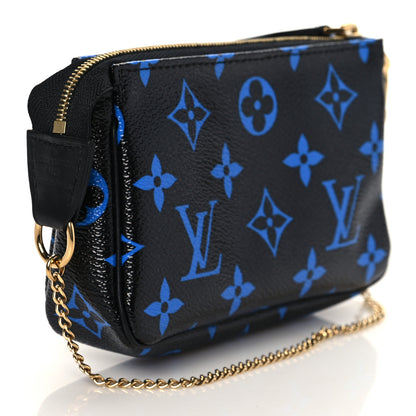 Louis Vuitton Colored Monogram Mini Pochette Accessories Blue Black 3 of 9