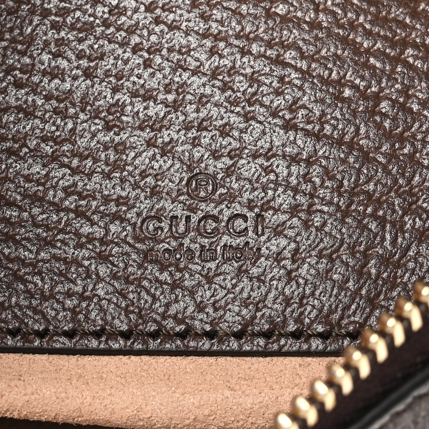 GG Supreme Monogram Textured Calfskin Web Mini Ophidia Half Moon Hobo Beige Ebony New Acero