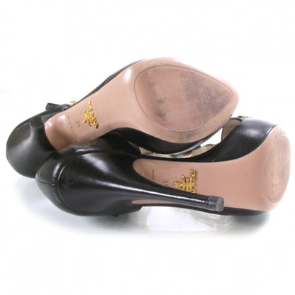 Prada Leather Studded Platform Heels 35 Black 4 of 6
