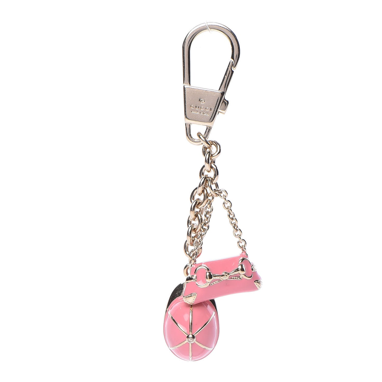 Enamel Equestrian Bag Charm Pink