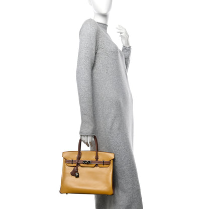 Hermes Chamonix Horseshoe Birkin 30  Curry Brulee Gris Tourterelle 2 of 15