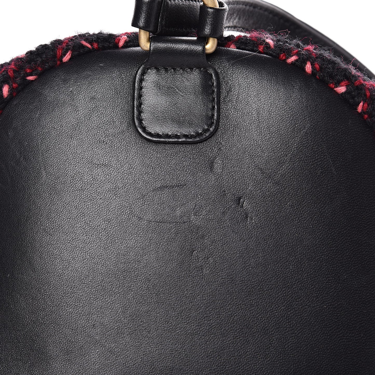 Knit Quilted Backpack Black Burgundy