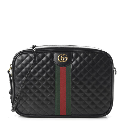 Gucci Calfskin Web Trapuntata Small GG Shoulder Bag Black 1 of 10