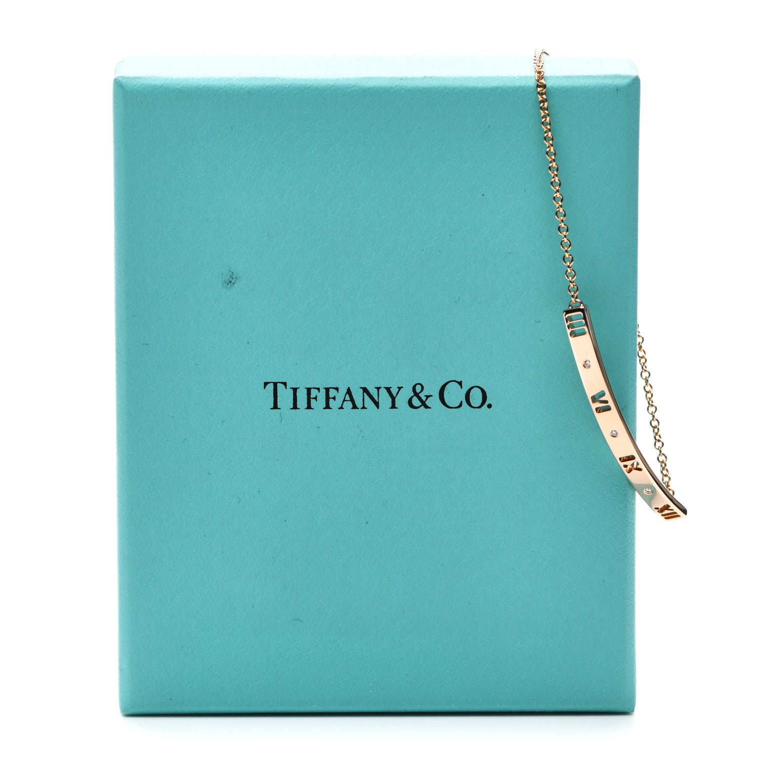 Tiffany 18K Rose Gold Diamond Atlas Bar Pierced Bracelet 5 of 5