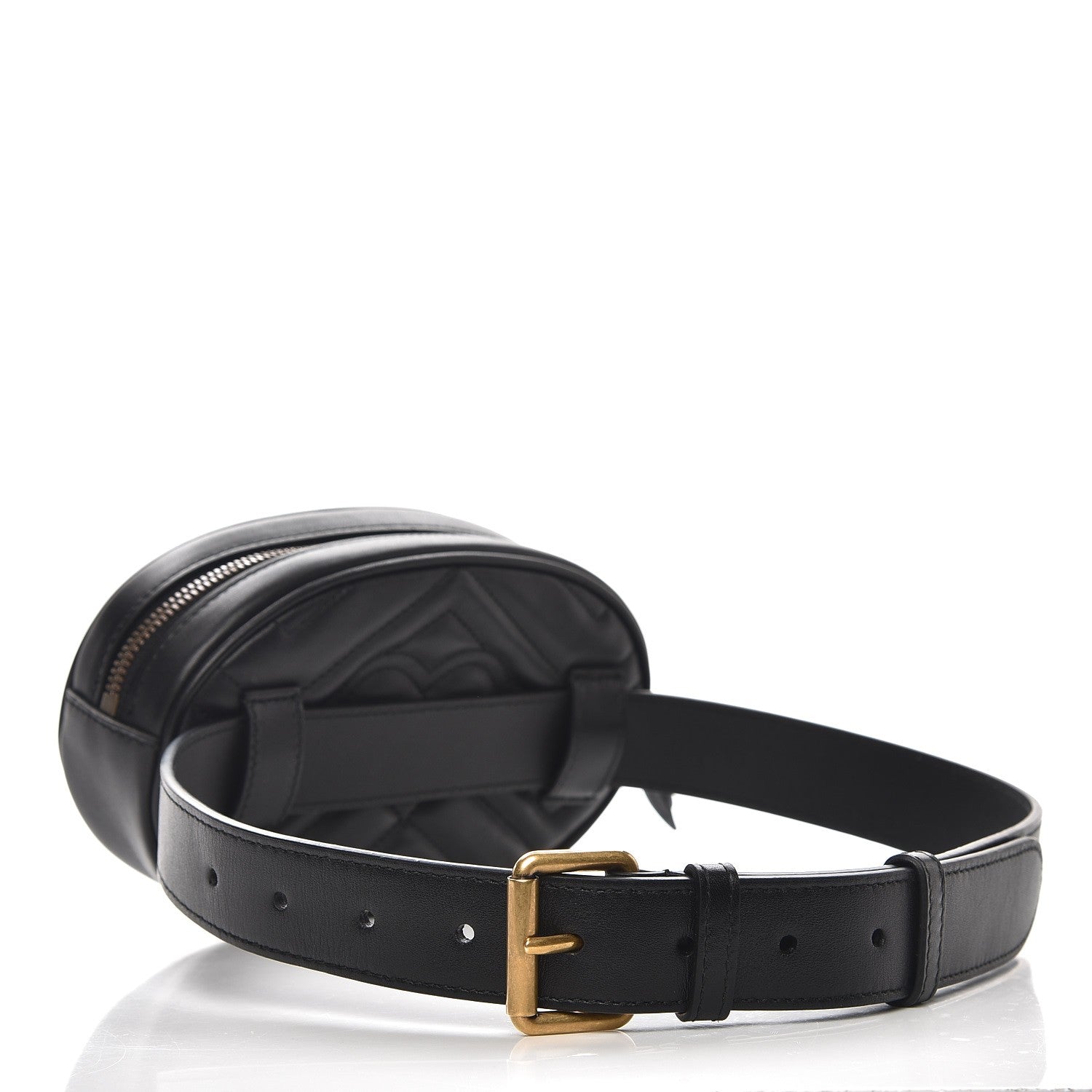 Gucci Calfskin Matelasse GG Marmont Belt Bag 75 30 Black 3 of 8