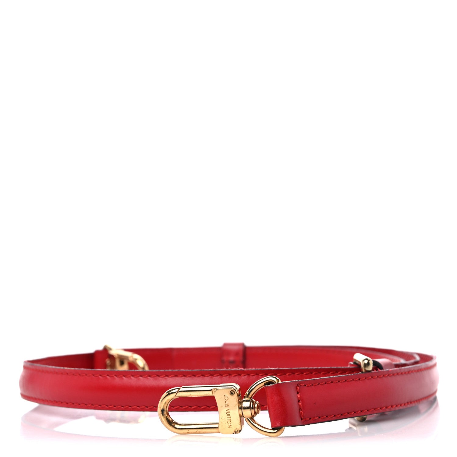 Louis Vuitton Calfskin 16mm Adjustable Shoulder Strap Red 1 of 9
