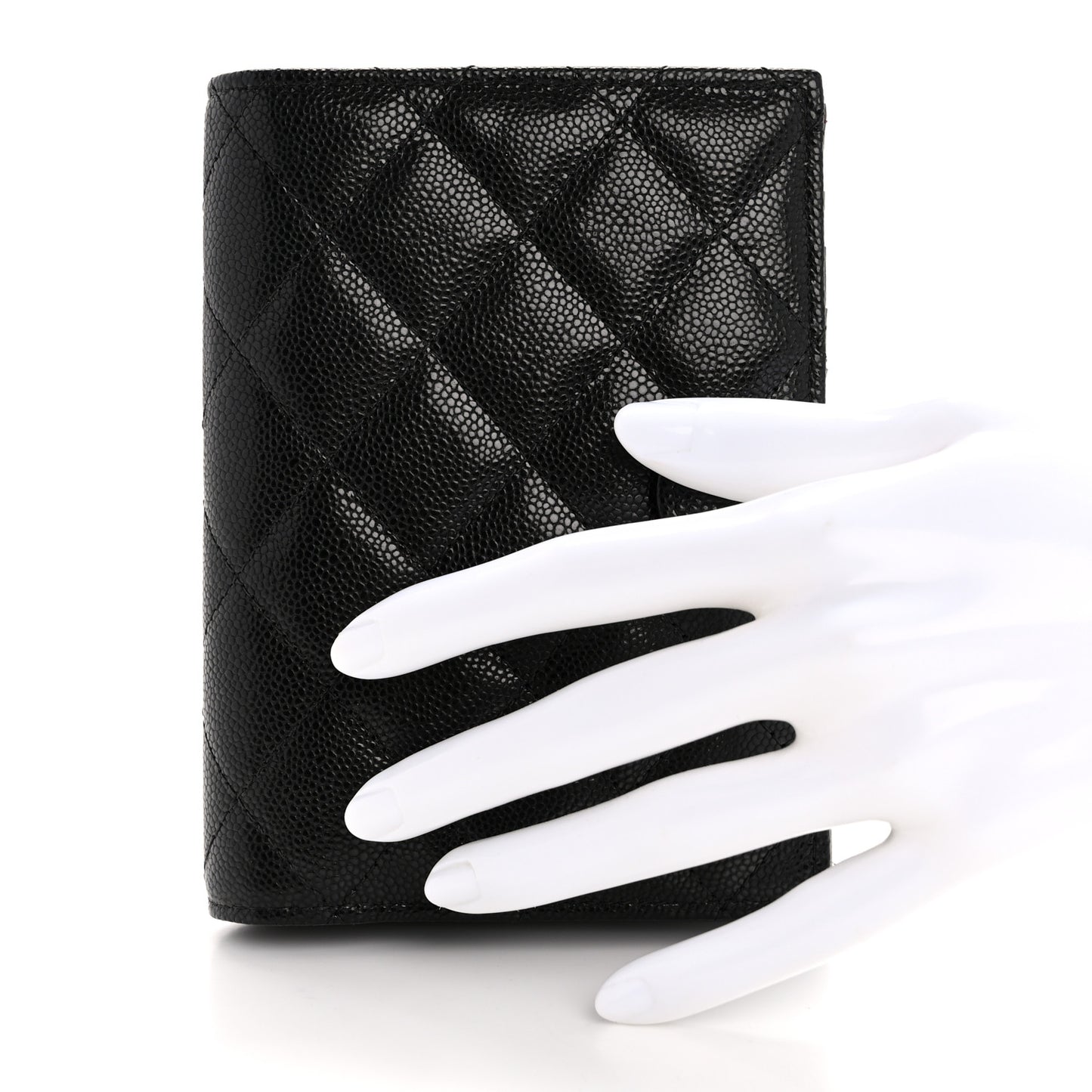Caviar Quilted Passport Holder Black