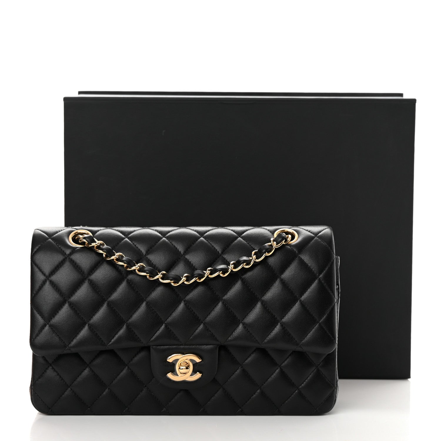 Chanel Lambskin Quilted Medium Double Flap Black 14 of 14