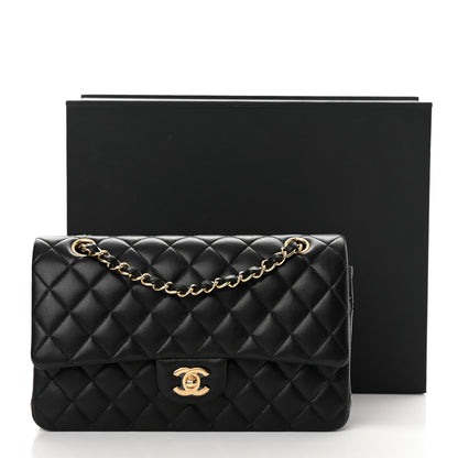 Chanel Lambskin Quilted Medium Double Flap Black 14 of 14