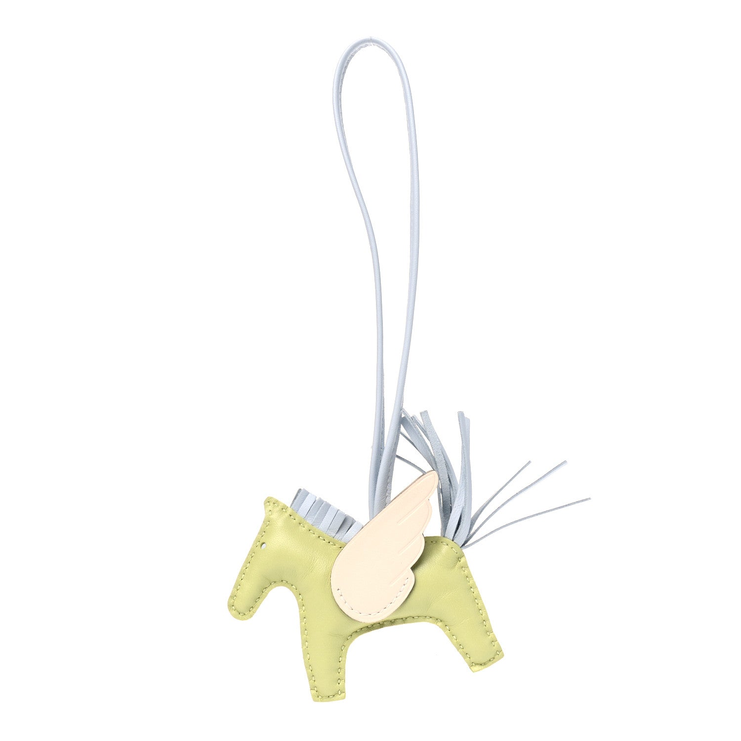 Hermes Milo Lambskin Grigri Rodeo Pegase Horse Bag Charm PM Jaune Bourgeon Bleu Brume Nata 1 of 4