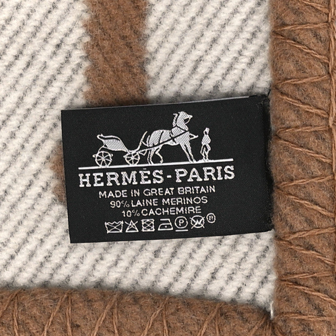 Hermes Wool Cashmere Avalon Blanket Ecru Camel 1870404 – FASHIONPHILE