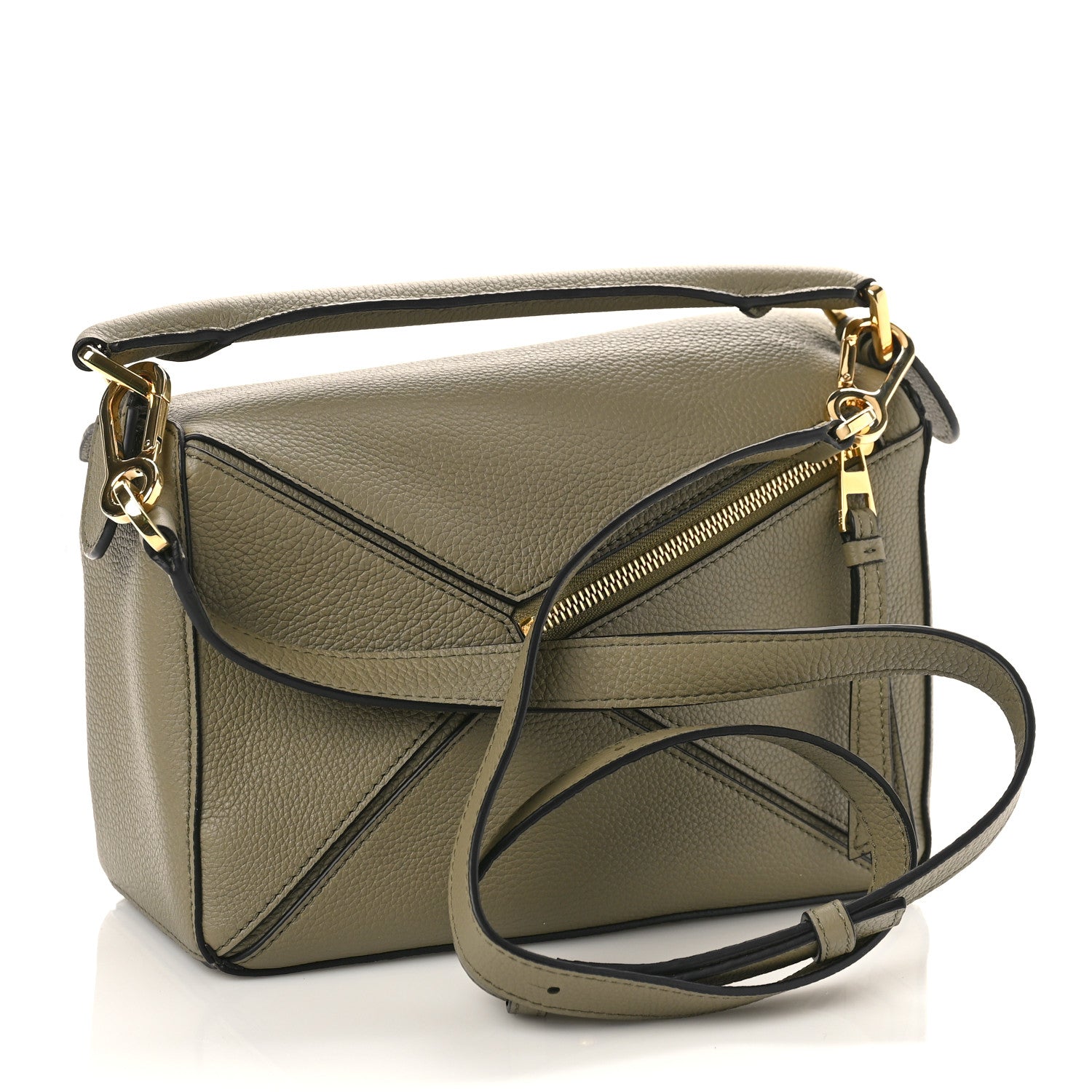 Loewe Calfskin Small Puzzle Bag Artichoke Green 3 of 8