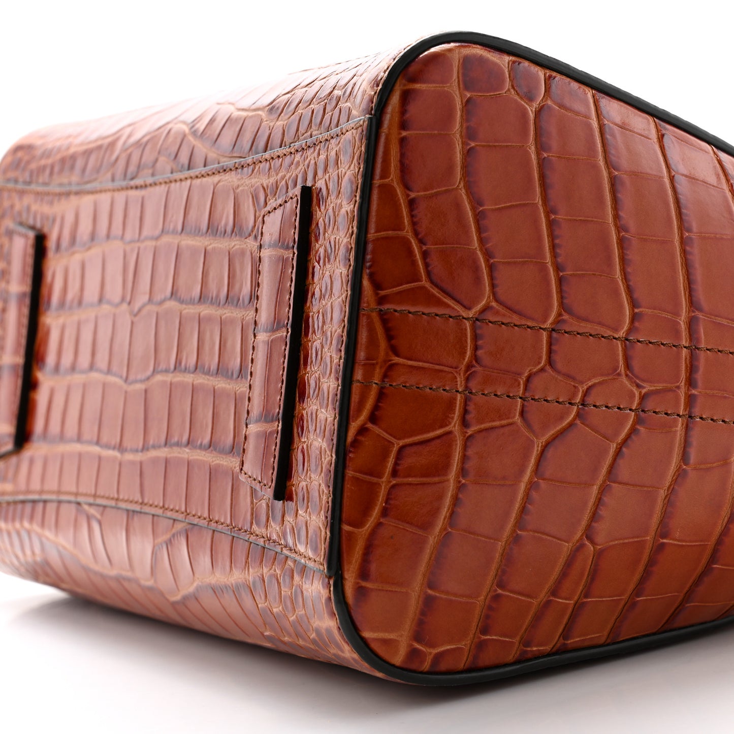 Calfskin Crocodile Embossed Small Antigona Cognac