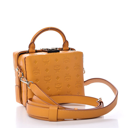MCM Calfskin Ottomar Monogram Soft Berlin Crossbody Golden Mango 3 of 9