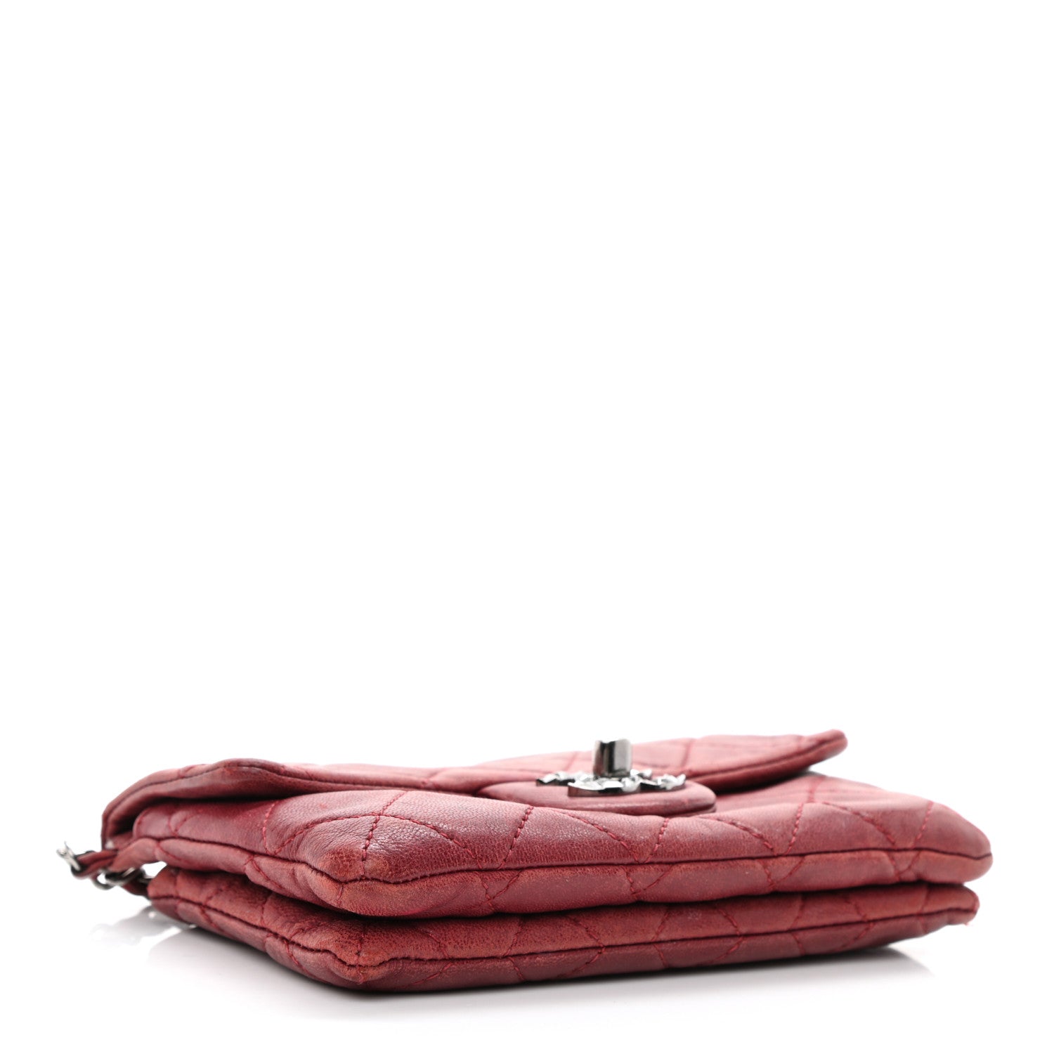 Chanel Lambskin Quilted Mini Mineral Nights Flap Crossbody Bag Dark Red 4 of 11