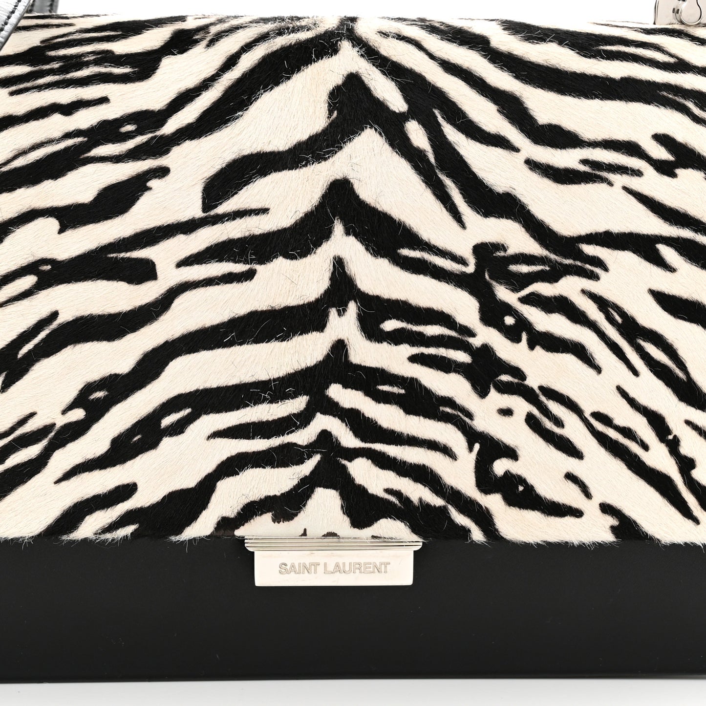 Calfskin Pony Hair Small Babylone Black White