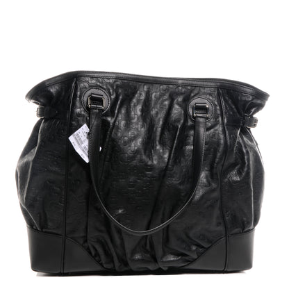 Gucci Horsebit Embossed Full Moon Tote Black 1 of 7