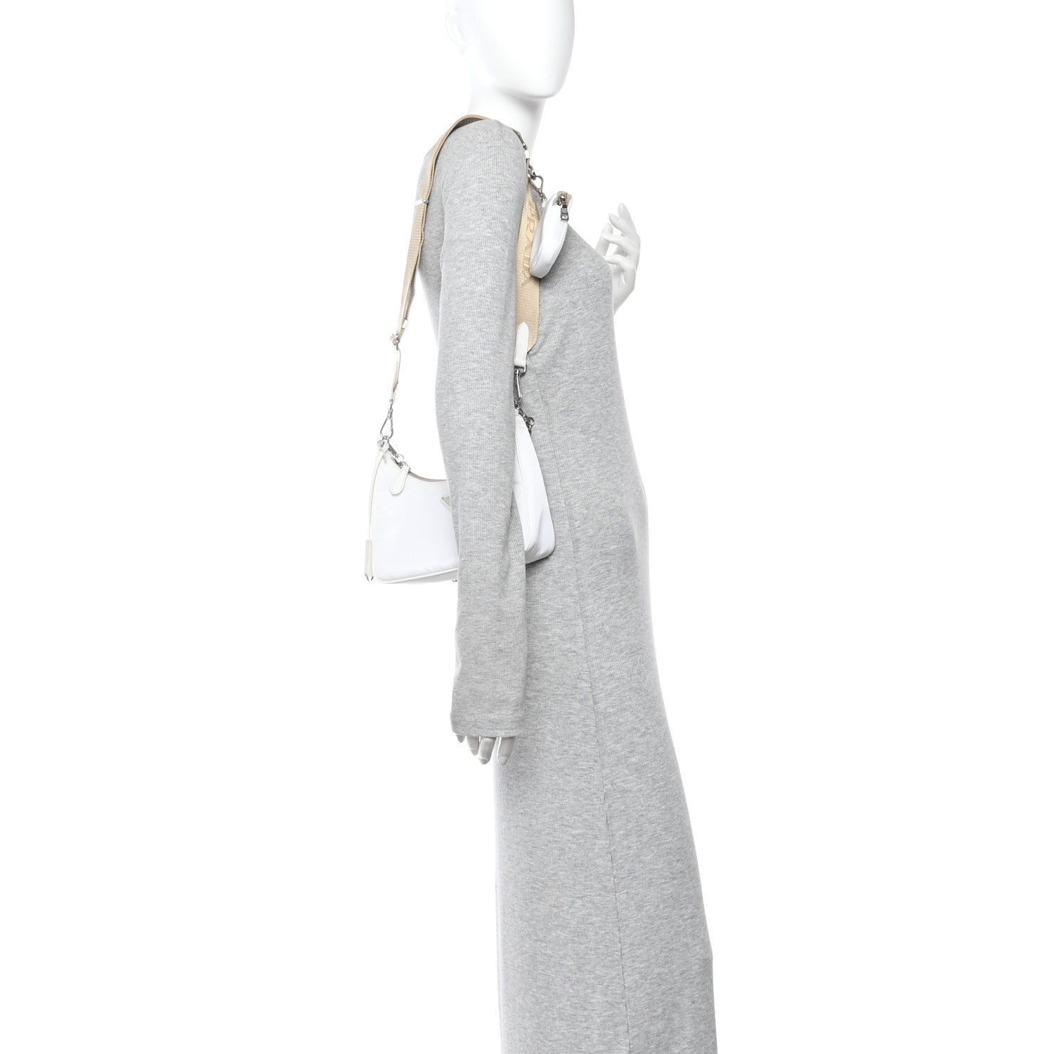 Prada Nylon Re-Edition 2005 Shoulder Bag White 2 of 11