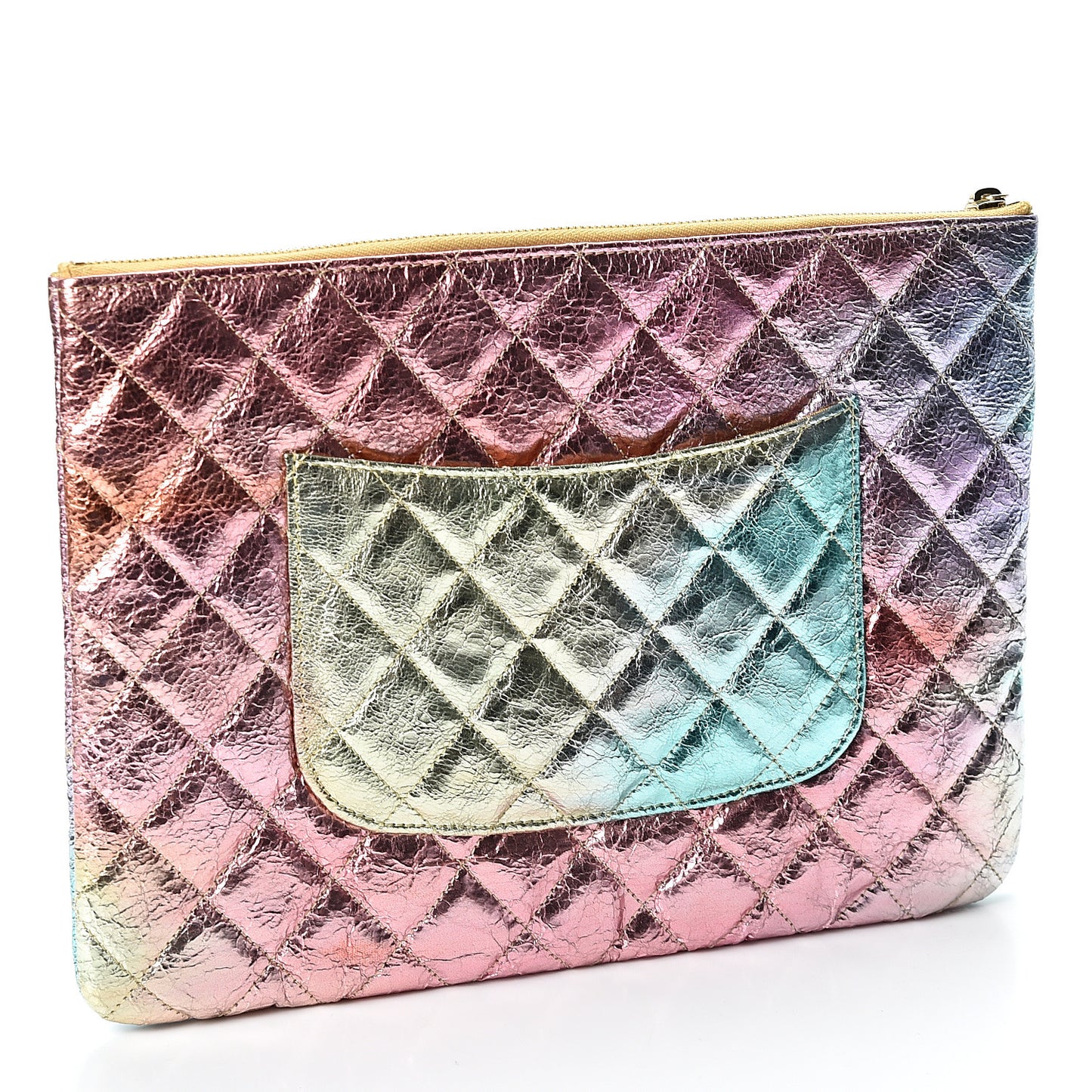 Metallic Goatskin Quilted Medium 2.55 Reissue Cosmetic Case Multicolor