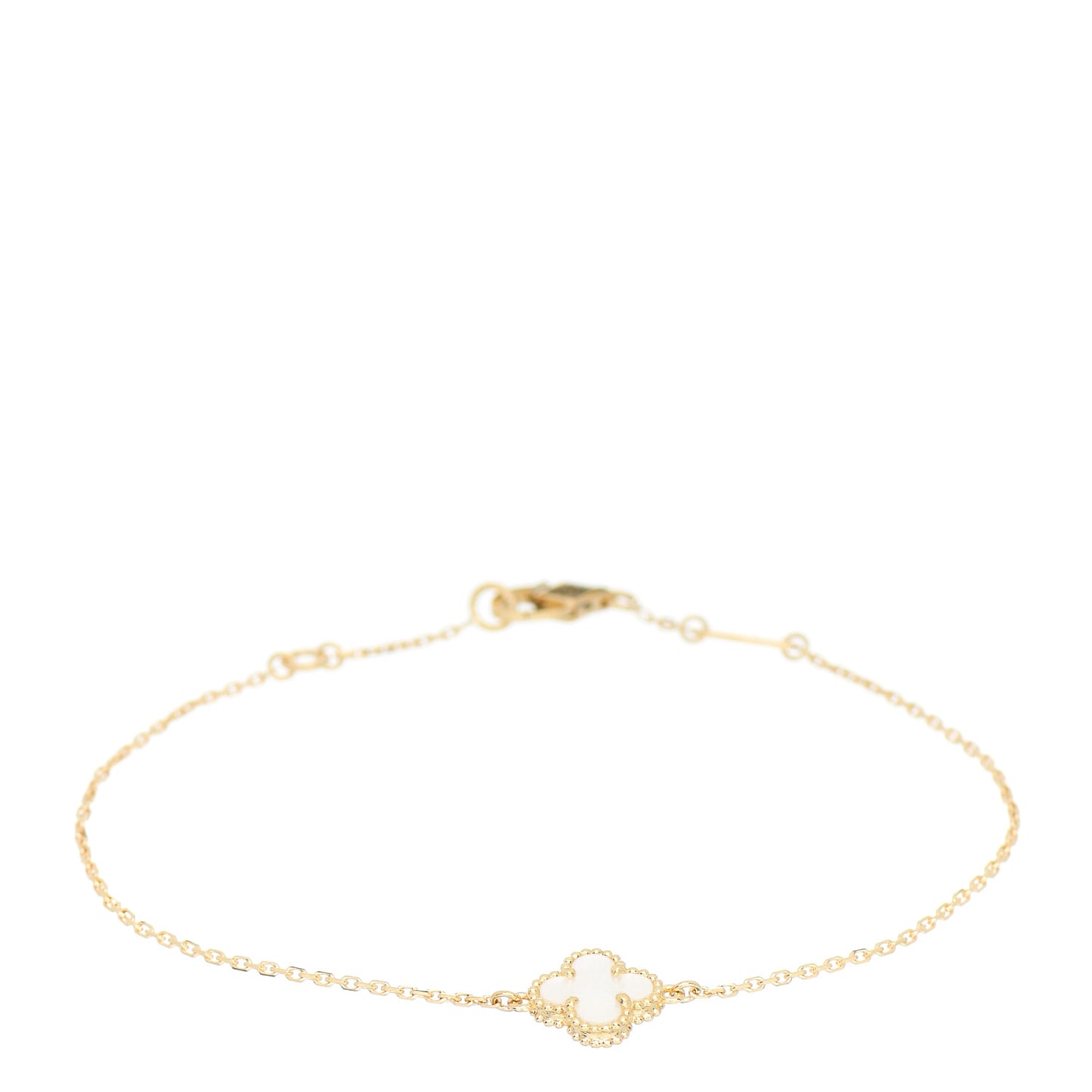 18K Yellow Gold Mother of Pearl Sweet Alhambra Bracelet