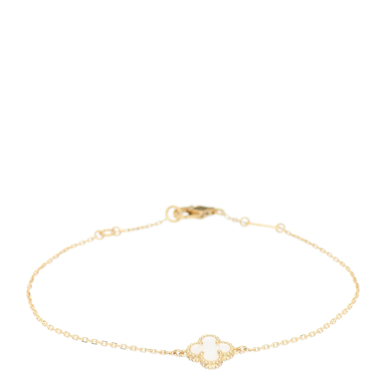 Van Cleef & Arpels 18K Yellow Gold Mother of Pearl Sweet Alhambra Bracelet 1 of 3