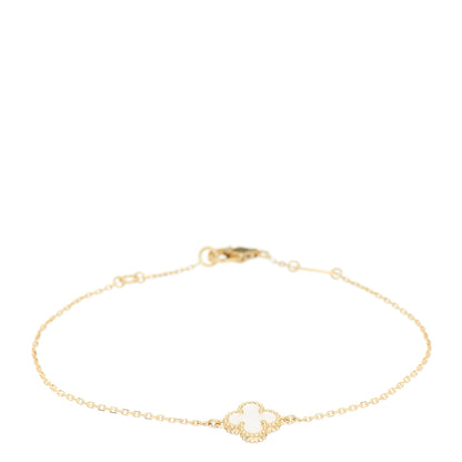 Van Cleef & Arpels 18K Yellow Gold Mother of Pearl Sweet Alhambra Bracelet 1 of 3