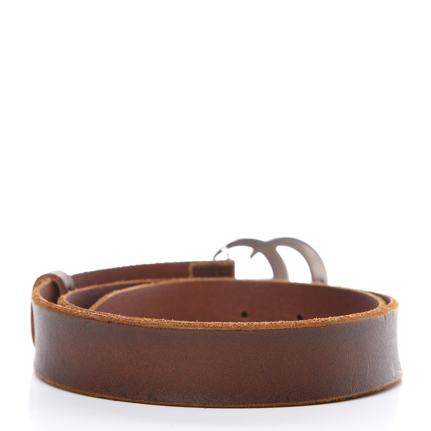 Gucci Cuoio Toscano Nickel Double Double G 30mm Belt 80 32 Cuir 3 of 8