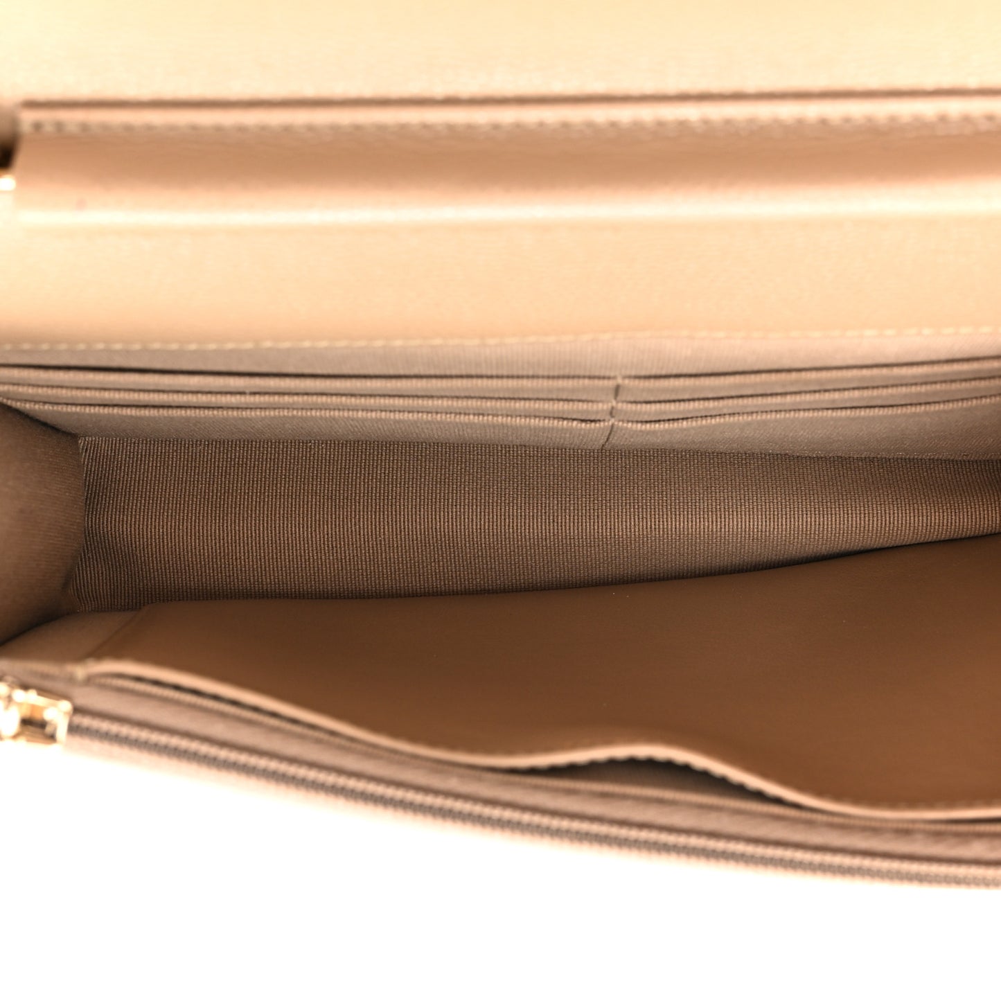 Caviar Quilted Wallet On Chain WOC Beige