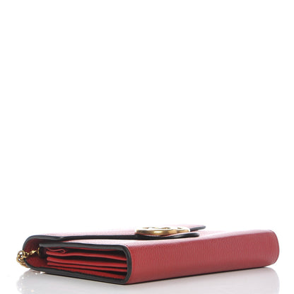 Gucci Calfskin GG Marmont Chain Wallet Vulcanic Red 4 of 10