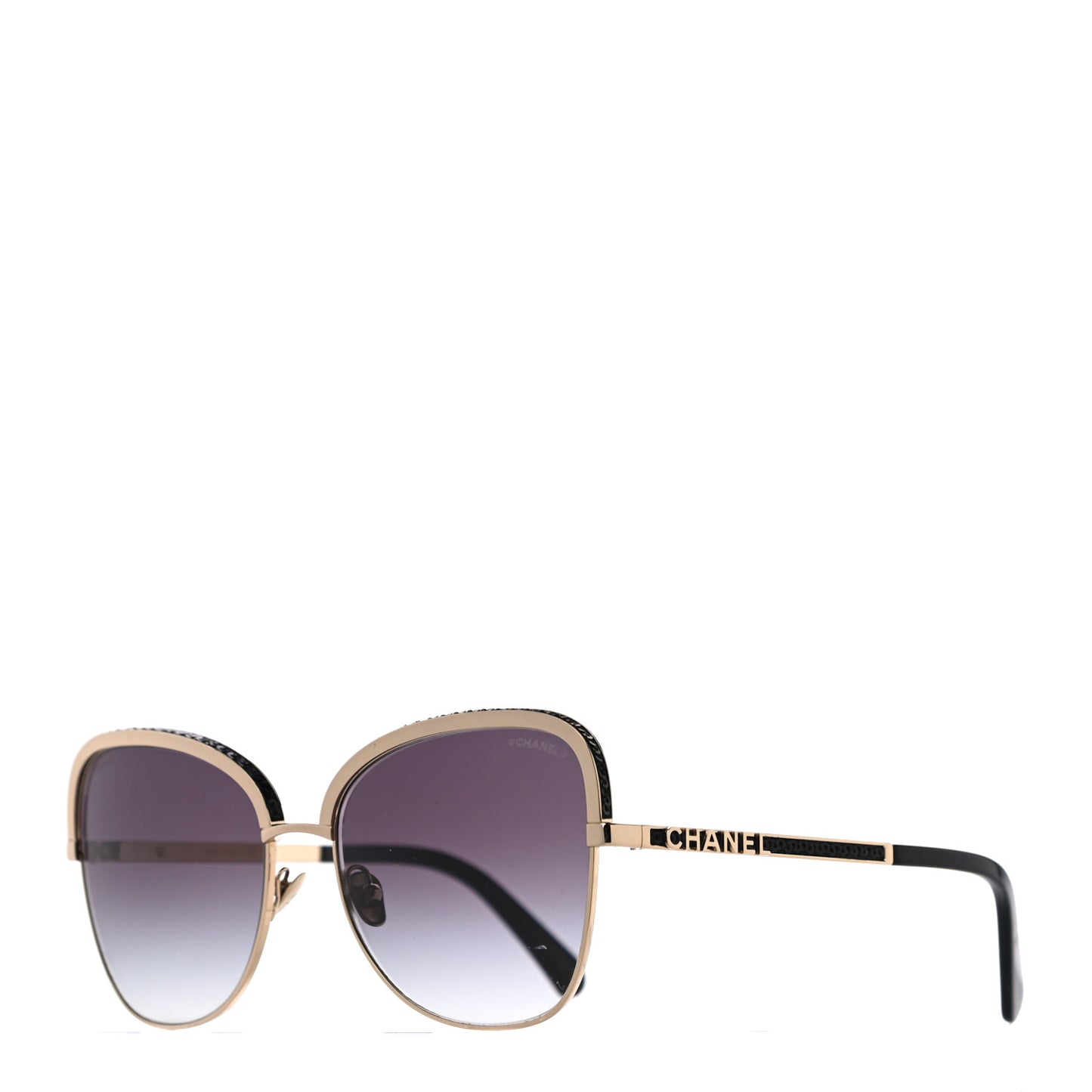 Square Frame Sequin Sunglasses 4270 Gold Black