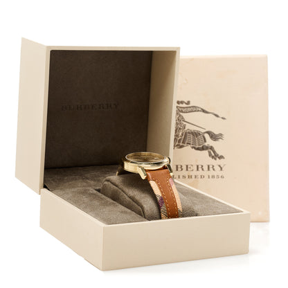 Burberry Stainless Steel Calfskin 34mm Haymarket Quartz Watch Gold BU9133 5 of 5