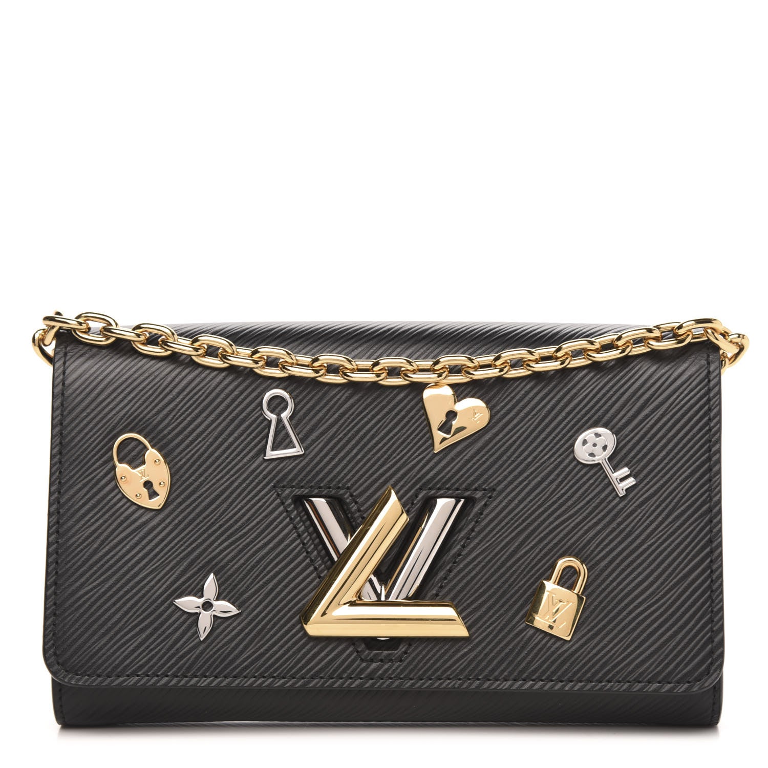 Louis Vuitton Epi Love Lock Twist Chain Wallet Black 1 of 10