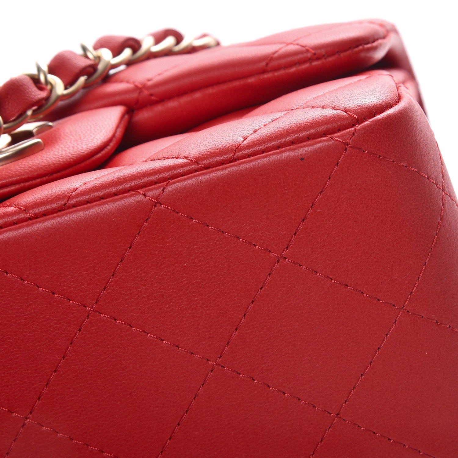 Chanel Lambskin Quilted Mini Square Flap Red 9 of 10