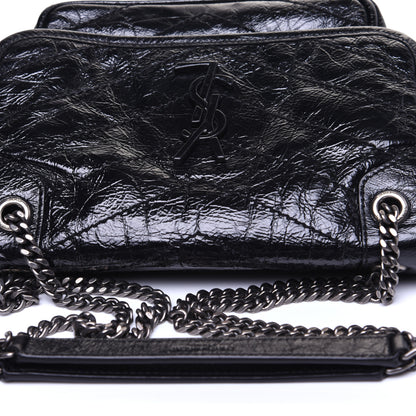 Saint Laurent Crinkled Calfskin Matelasse Monogram Baby Niki Chain Satchel Black 17 of 17