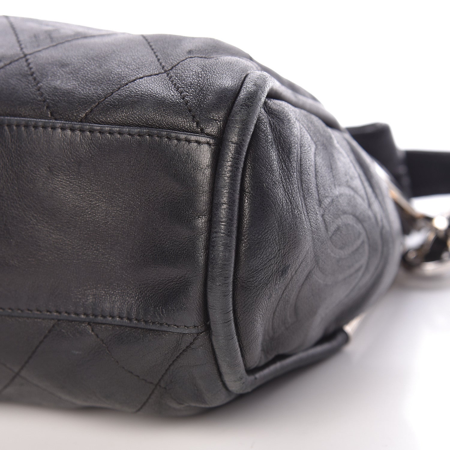 Chanel Lambskin Stitched Medium Ultimate Soft Tote Black 10 of 17