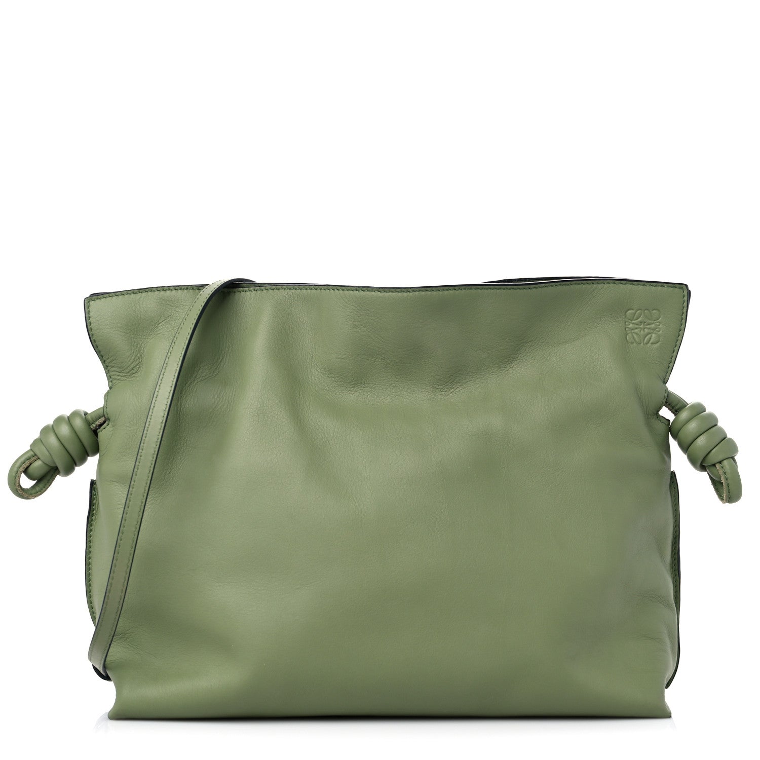 Loewe Calfskin Small Flamenco Knot Bag Avocado Green 1 of 9