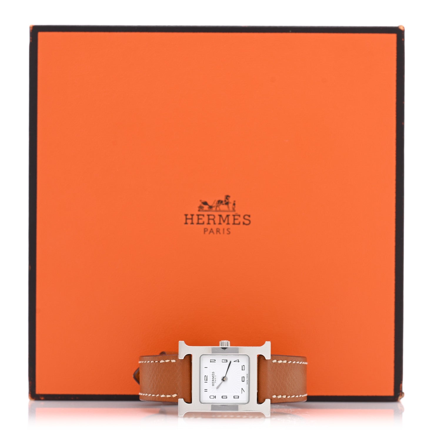 Hermes Stainless Steel Epsom 21mm Heure H Hour Quartz Watch Gold 5 of 5