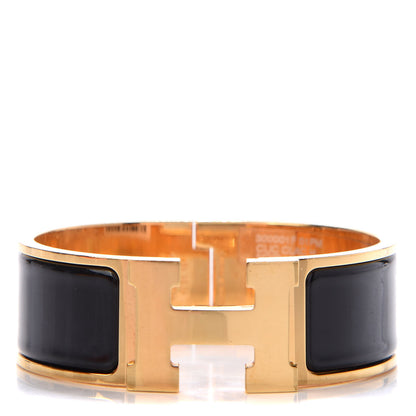 Hermes Enamel Wide Clic Clac H Bracelet PM Black 1 of 6