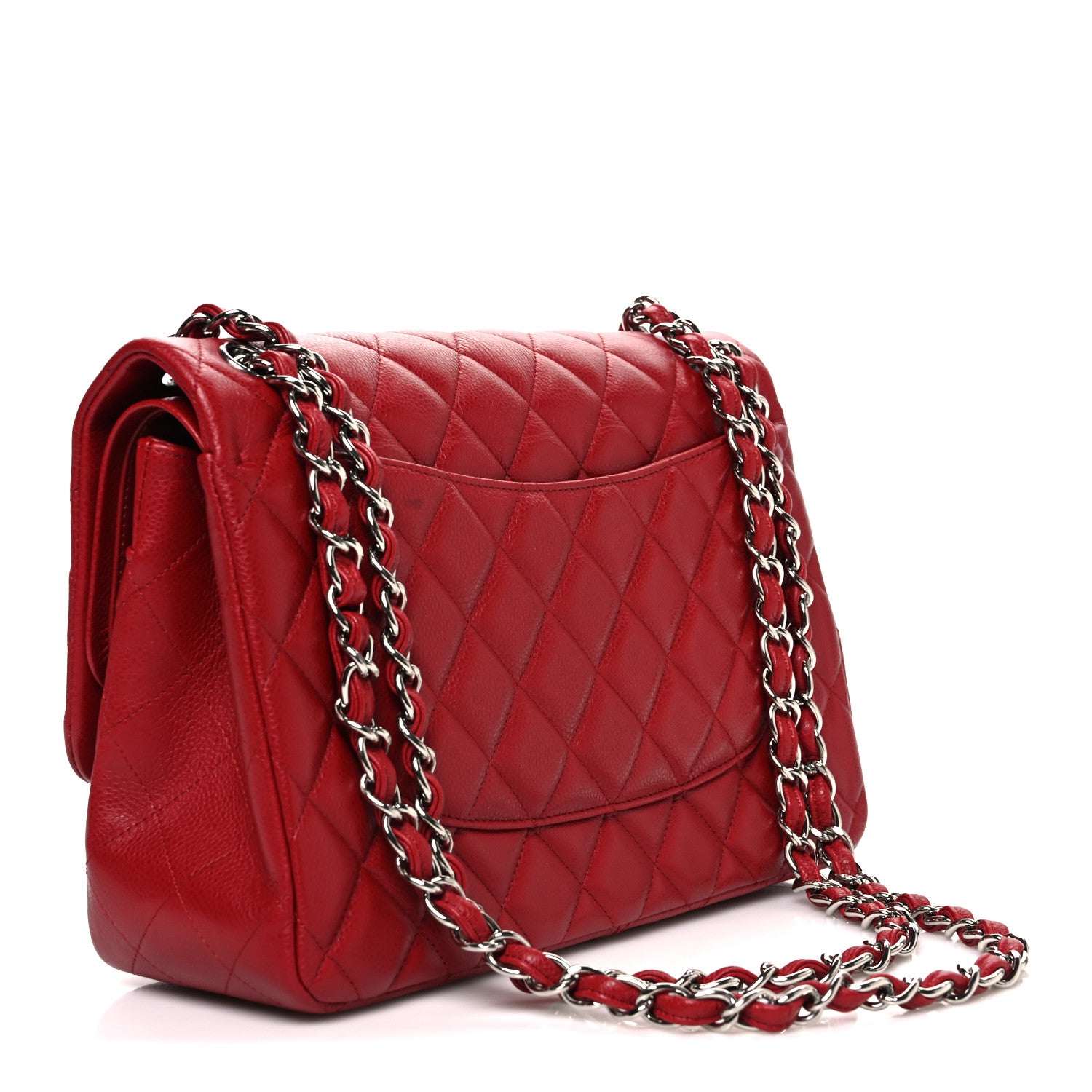 Chanel Caviar Quilted Jumbo Double Flap Dark Red 3 of 12