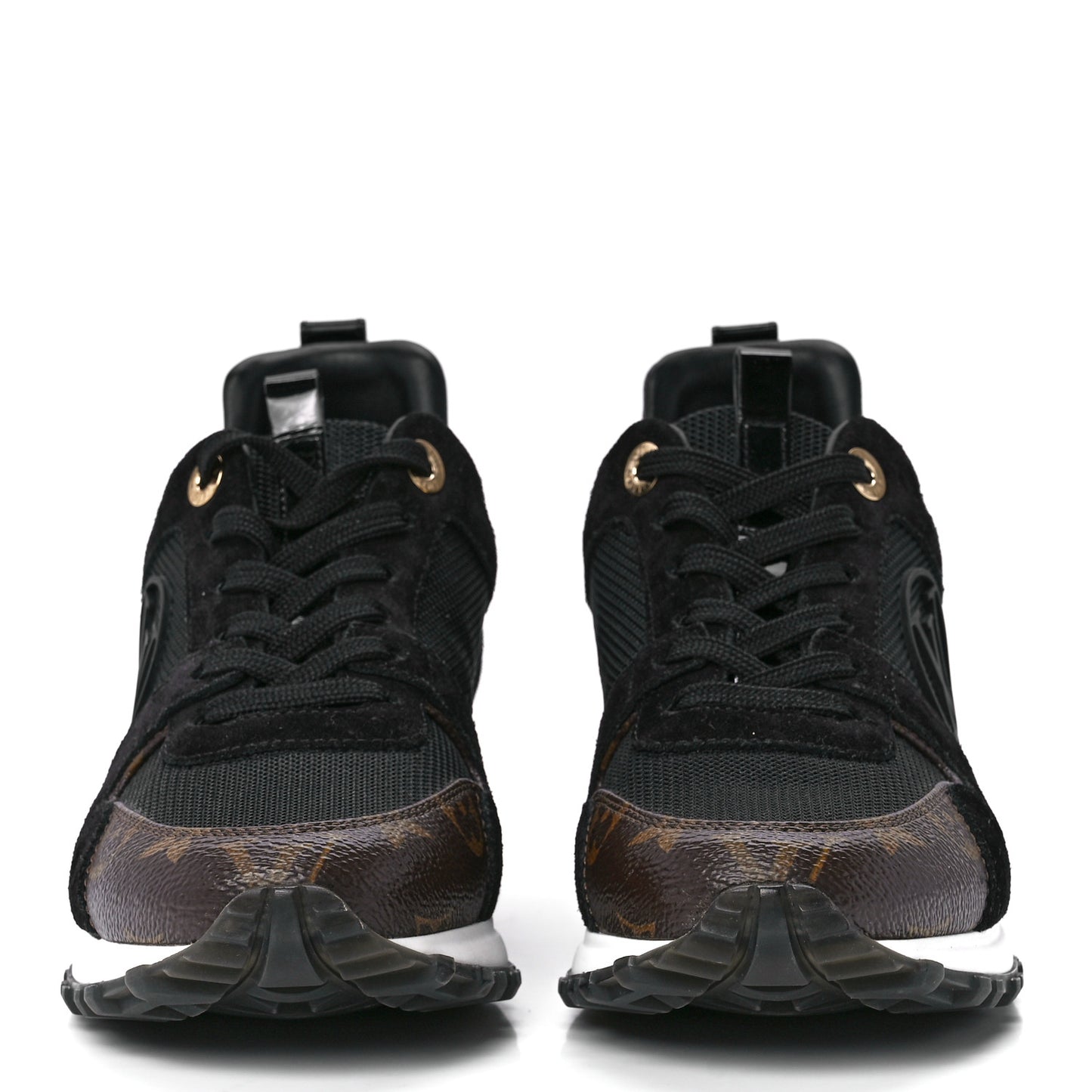 Suede Monogram Run Away Sneakers 36.5 Black