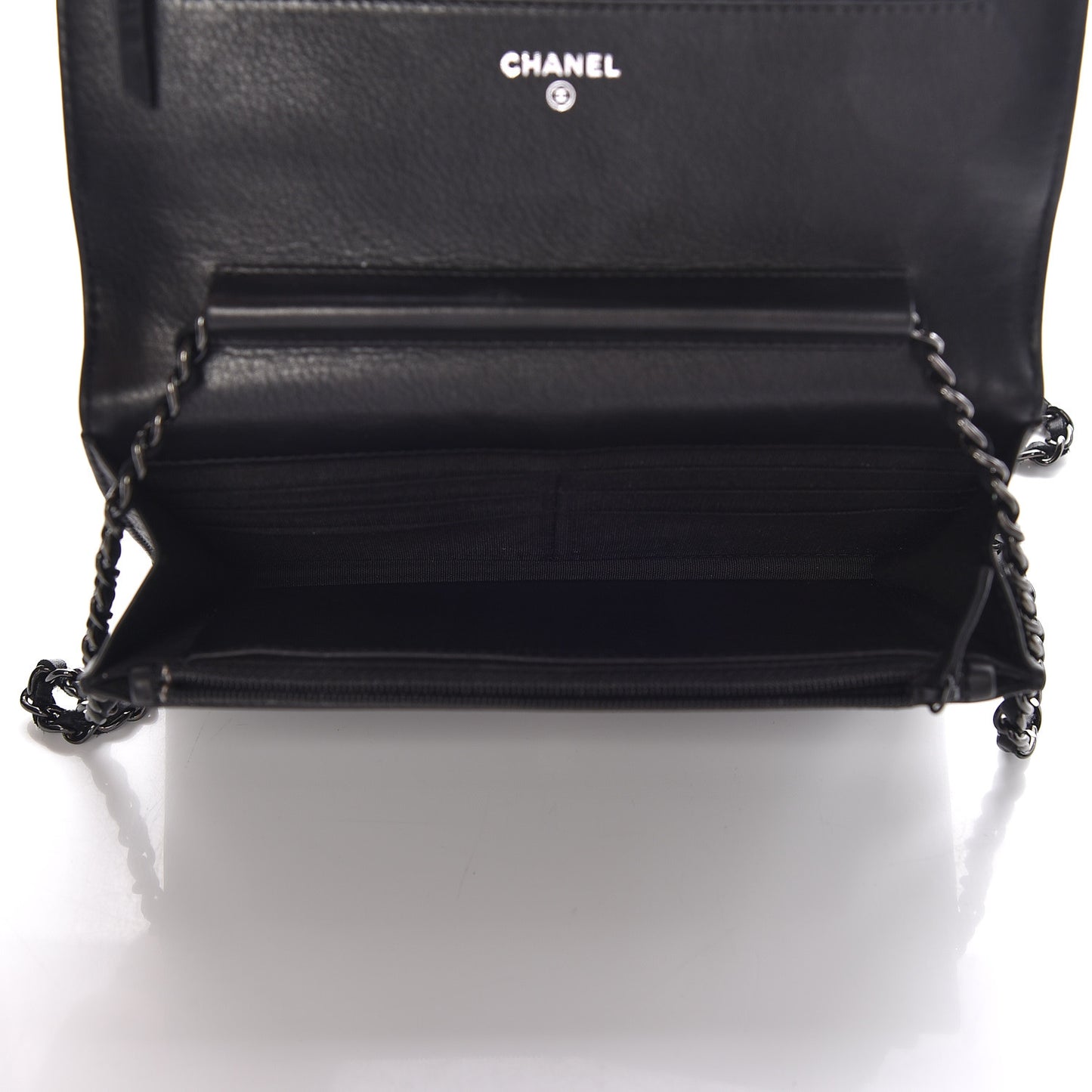Calfskin Quilted Boy Wallet On Chain WOC So Black